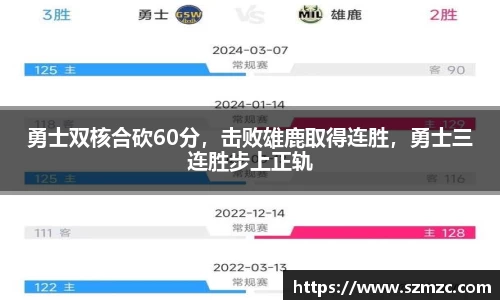 勇士双核合砍60分，击败雄鹿取得连胜，勇士三连胜步上正轨